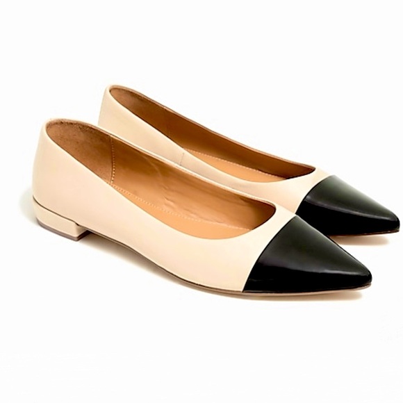 J Crew leather Pointed toe flat size 5